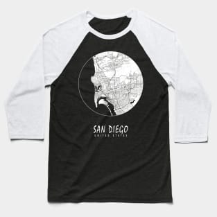 San Diego, California, USA City Map - Full Moon Baseball T-Shirt